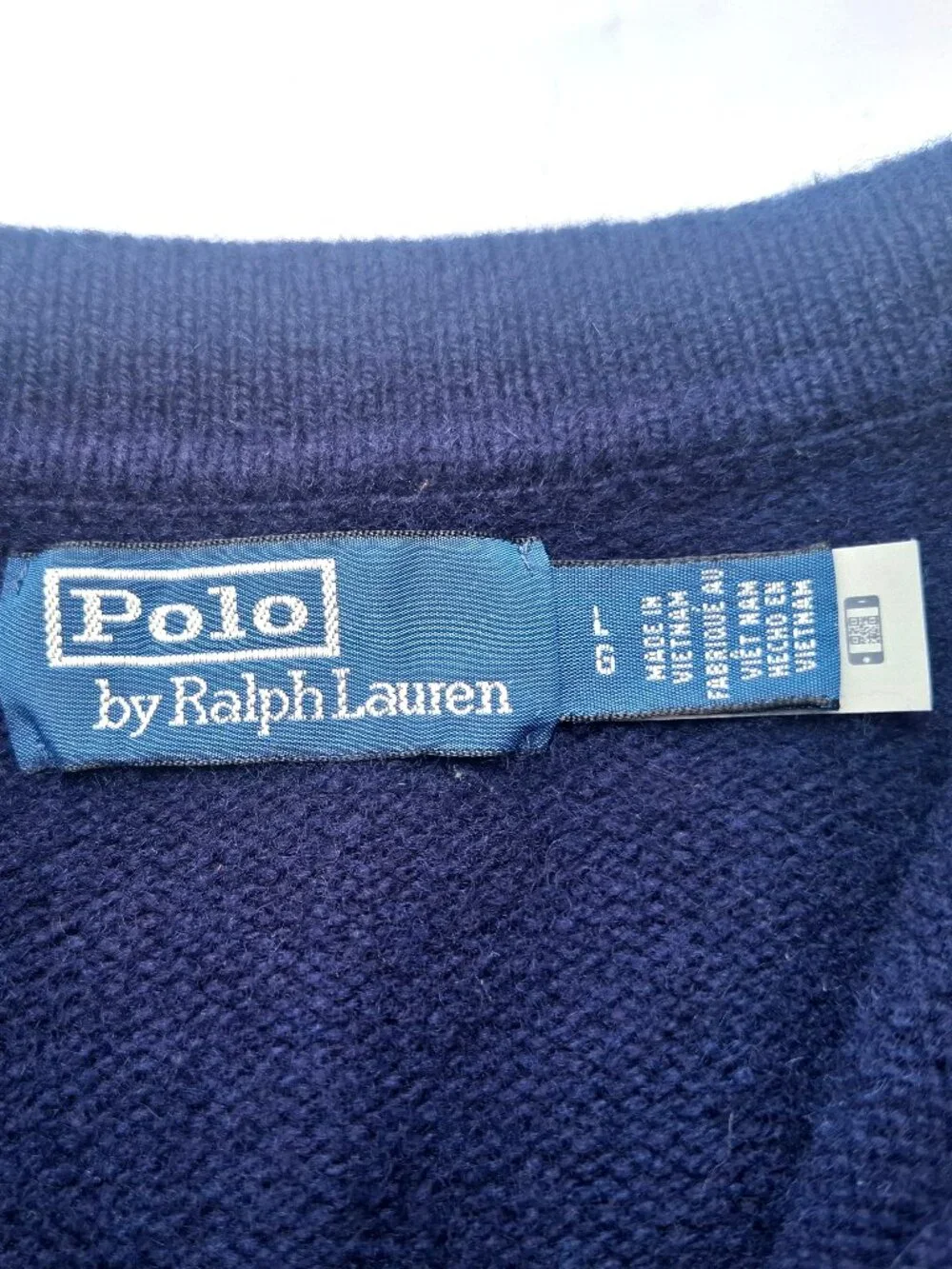 Polo Ralph Lauren Wool Cashmere Men's Cardigan Sweater Large Navy Classic Preppy